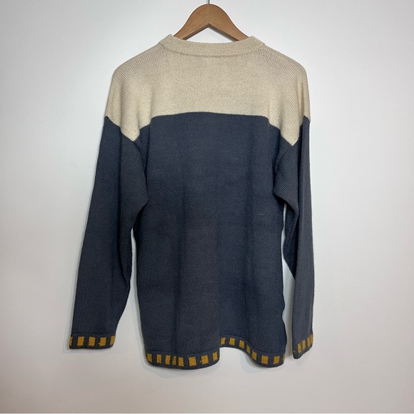 Alpaka Fashions 100% Alpaca Wool Cat Geometric Crewneck Sweater One Size Peru - Picture 3 of 12